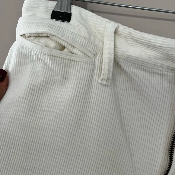 MADEWELL Ermett Crop Corduroy White High Waist White Pants Sz 31